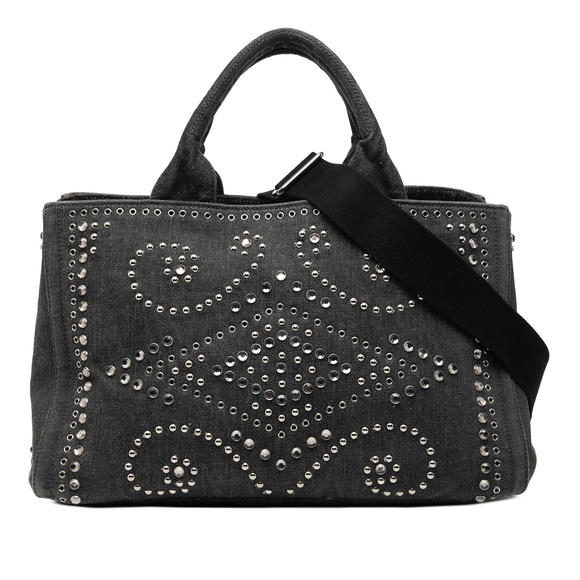 Prada Handbags - Pre-Loved Prada Denim Canapa Bijoux Satchel
